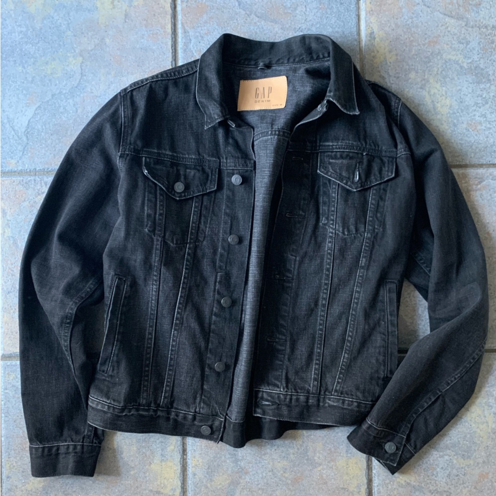 GAP Vintage Wash Black Denim Jacket